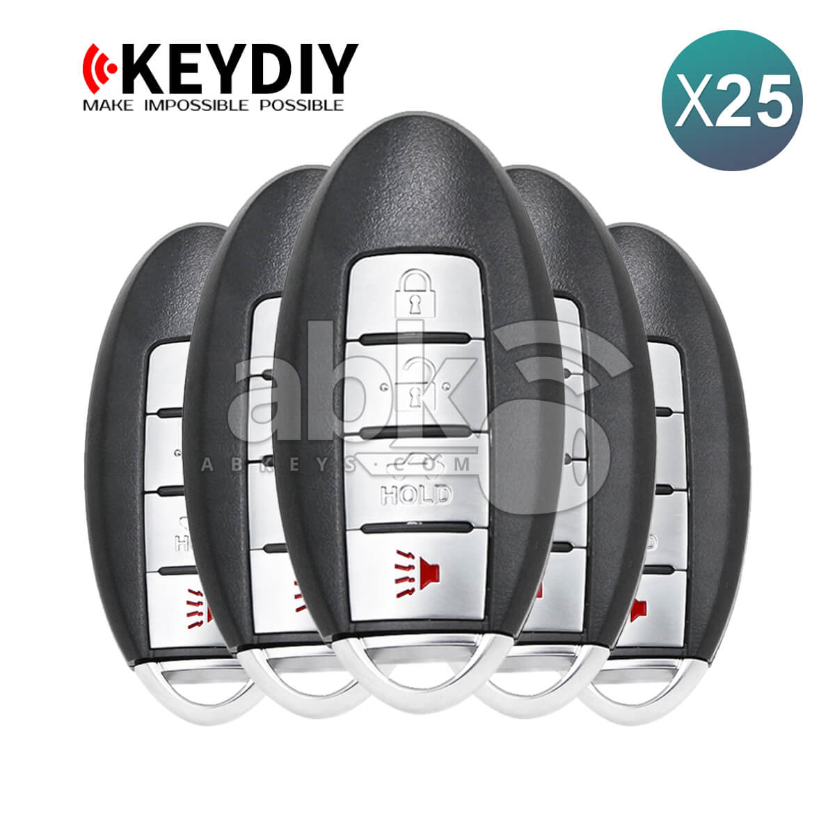 KeyDiy KD Universal Smart key ZB Series Nissan Type With 4Buttons ZB03-4 25Pcs Bundle -