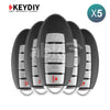 KeyDiy KD Universal Smart key ZB Series Nissan Type With 5Buttons ZB03 - 5 5Pcs Bundle - ABK - 4499