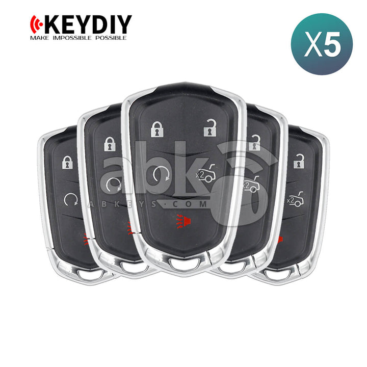 KeyDiy KD Universal Smart key ZB Series Cadillac Type With 5Buttons ZB05-5 5Pcs Bundle