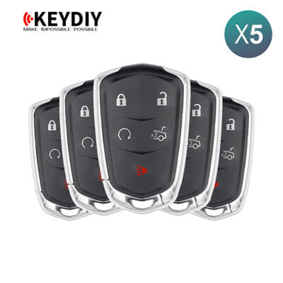 KeyDiy KD Llave Inteligente Universal Serie ZB Tipo Cadillac Con 5Botones ZB05-5 5 Uds Lote
