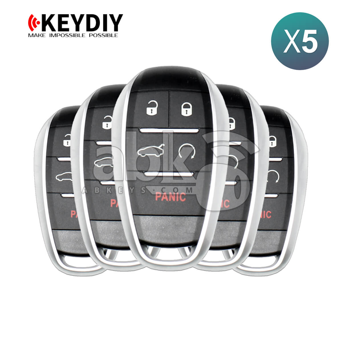 KeyDiy KD Universal Smart key ZB Series Alfa Romeo Type With 5Buttons ZB16 5Pcs Bundle -