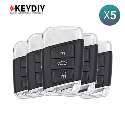 KeyDiy KD Llave Inteligente Universal Serie ZB Tipo Volkswagen Con 3Botones ZB17 5 Uds Lote