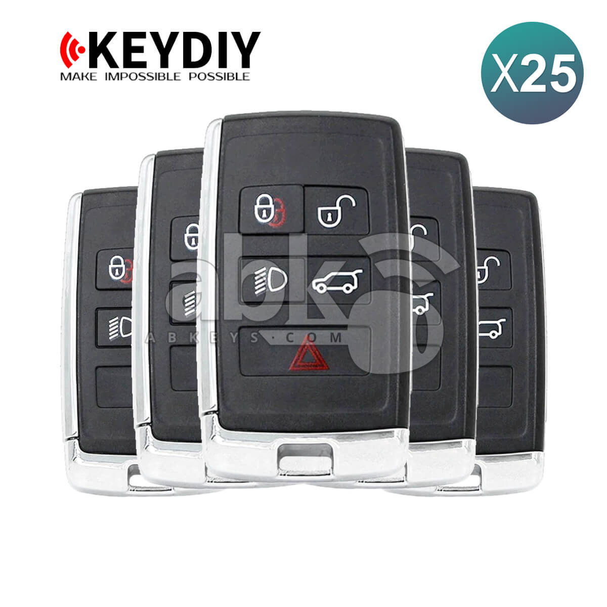 KeyDiy KD Universal Smart key ZB Series Land Rover Type With 5Buttons ZB24 25Pcs Bundle -