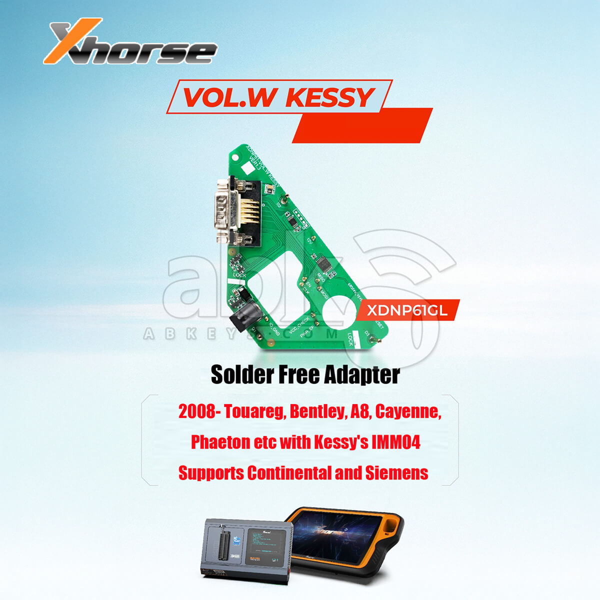 Xhorse XDNP61GL VW KESSY Solder-free Adapter Read IMMO Data |ABKEYS