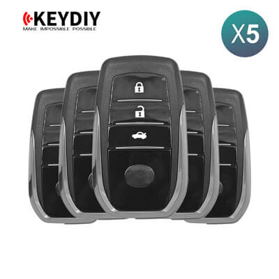 KeyDiy TB01-3 Toyota Универсальный Смарт-Ключ 3Кнопки С Транспондерным Чипом 8A 5 шт Комплект