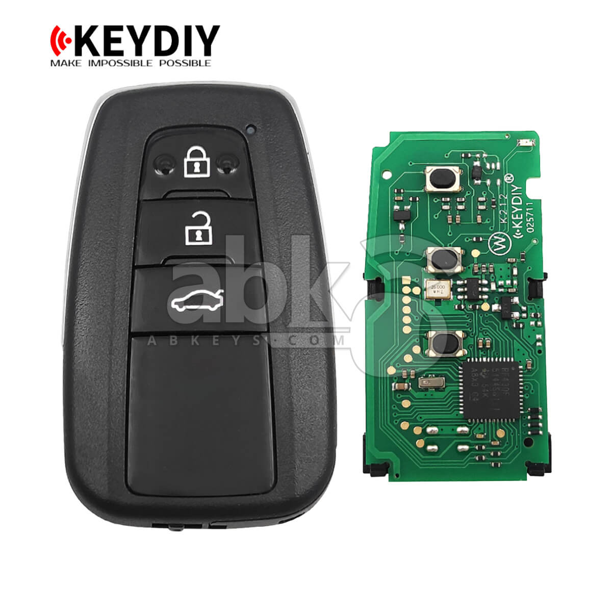 KeyDiy TB36 3 Toyota Universal Smart Key 3Buttons With 8A Transponder   ABK 5092 TB36 3   ABKEYS