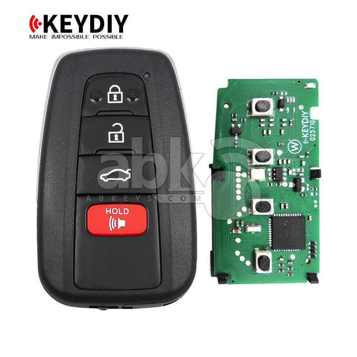 KeyDiy TB36-4 Toyota Universal Smart Key 4Buttons With 8A Transponder - ABK-5092-TB36-4 - ABKEYS.COM