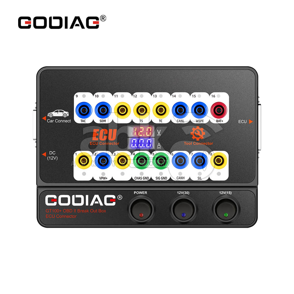 GODIAG GT100 + New Generation OBDII Break Out Box ECU Connector with Display and CANBUS Protocol