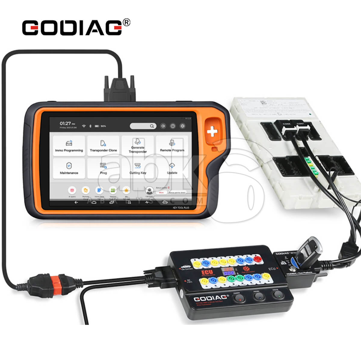 GODIAG GT100 + New Generation OBDII Break Out Box ECU Connector with Display and CANBUS Protocol