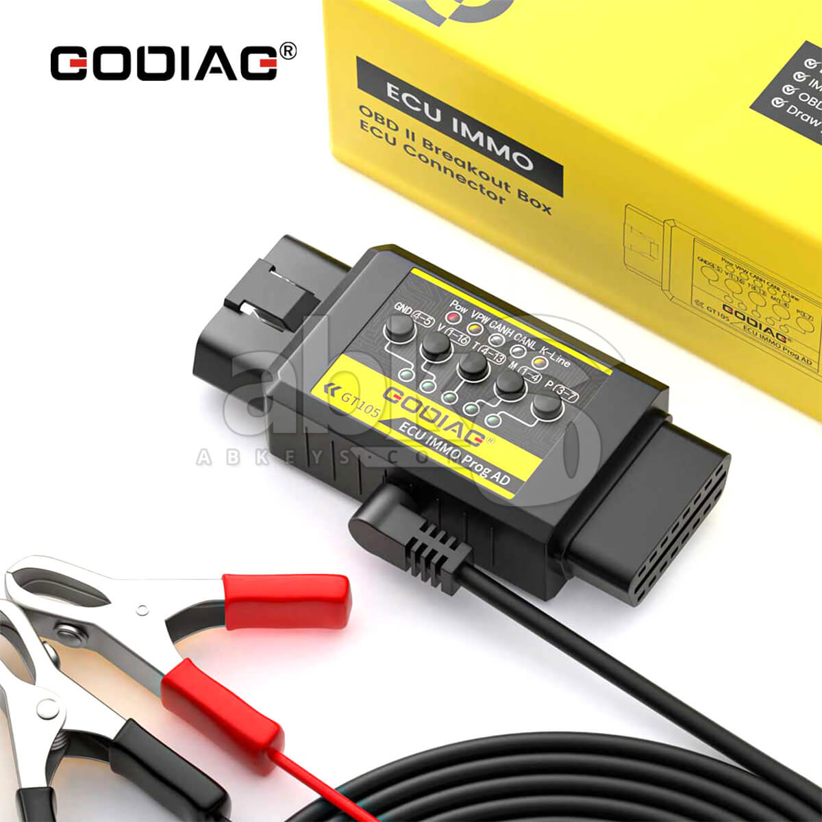 GODIAG ECU IMMO Prog AD GT105 OBD II Break Out Box ECU Connector   ABK 519   ABKEYS