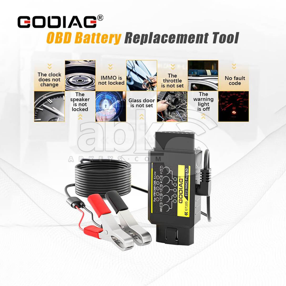 GODIAG ECU IMMO Prog AD GT105 OBD II Break Out Box ECU Connector   ABK 519   ABKEYS
