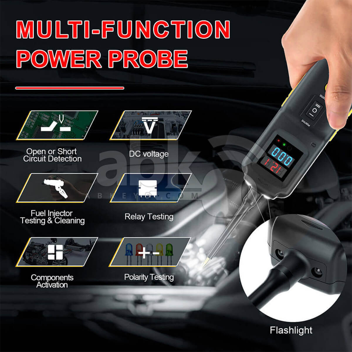 GODIAG GT101 4 in one DC 6 40V Circuit Tester Power Probe Relay Tester   ABK 523   ABKEYS