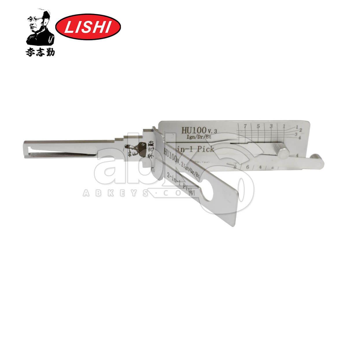 Original Lishi HU100 AG 8Cut V3 3 in 1 Pick & Decoder for GM Lishi Tool Anti Glare   ABK 5286