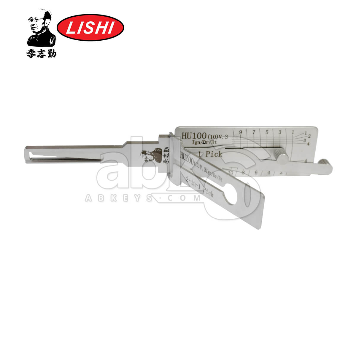 Original Lishi HU100 AG 10Cut V3 3 in 1 Pick & Decoder for GM Lishi Tool Anti Glare   ABK 5288