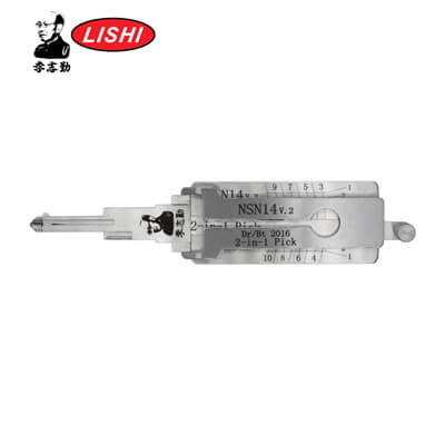Original Lishi NSN14-AG 2-in-1 Pick & Decoder for Nissan Lishi Tool Anti Glare