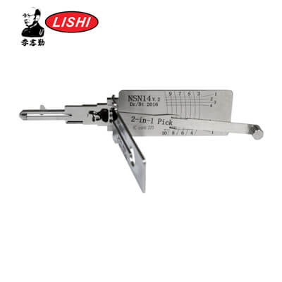Original Lishi NSN14-AG 2-in-1 Pick & Decoder for Nissan Lishi Tool Anti Glare
