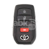 Toyota 2022 - 2025 Smart Key Cover 4Buttons Works for KeyDiy & Xhorse Boards - ABK - 5355 ABKEYS.COM