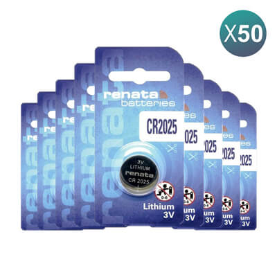 Renata Remote Battery CR2025 For Remotes & Smart Keys 50Pcs Bundle - ABK-540-2025-OFF50 - ABKEYS.COM