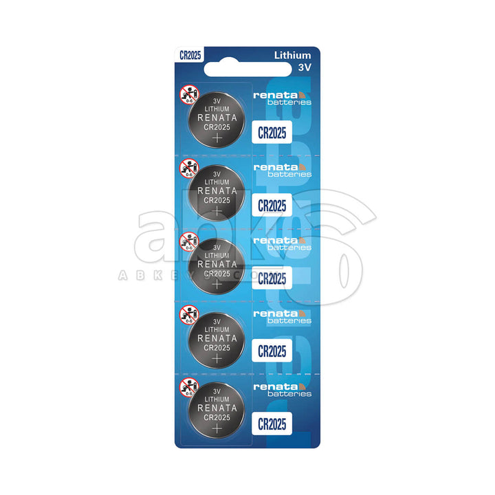 Renata Remote Battery CR2025 For Remotes & Smart Keys 5Pcs Set - ABK-540-2025-SET5 - ABKEYS.COM