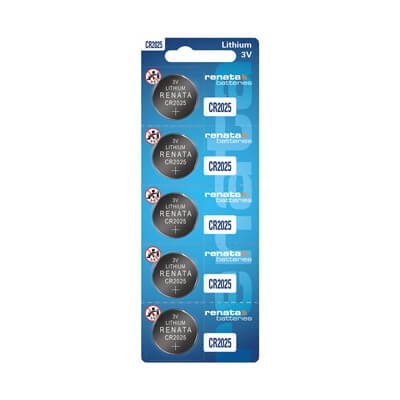 Renata Remote Battery CR2025 For Remotes & Smart Keys 5Pcs Set - ABK-540-2025-SET5 - ABKEYS.COM