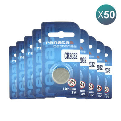 Renata Remote Battery CR2032 For Remotes & Smart Keys 50Pcs Bundle - ABK-540-2032-OFF50 - ABKEYS.COM