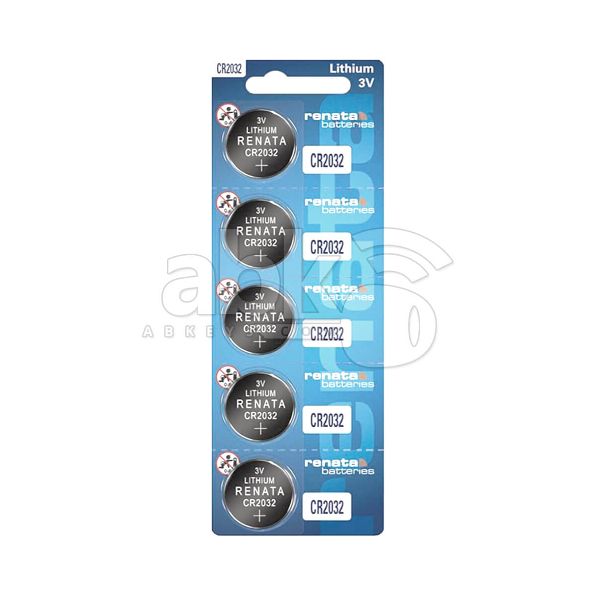 Renata Remote Battery CR2032 For Remotes & Smart Keys 5Pcs Set   ABK   540   2032   SET5 ABKEYS