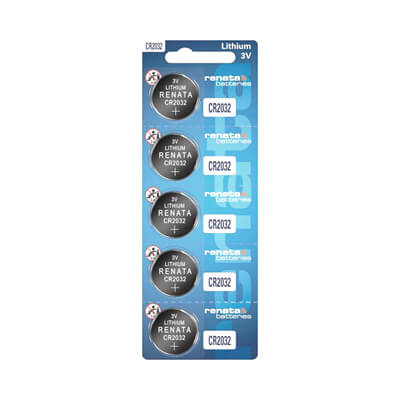 Renata Remote Battery CR2032 For Remotes & Smart Keys 5Pcs Set - ABK - 540 - 2032 - SET5 ABKEYS.COM