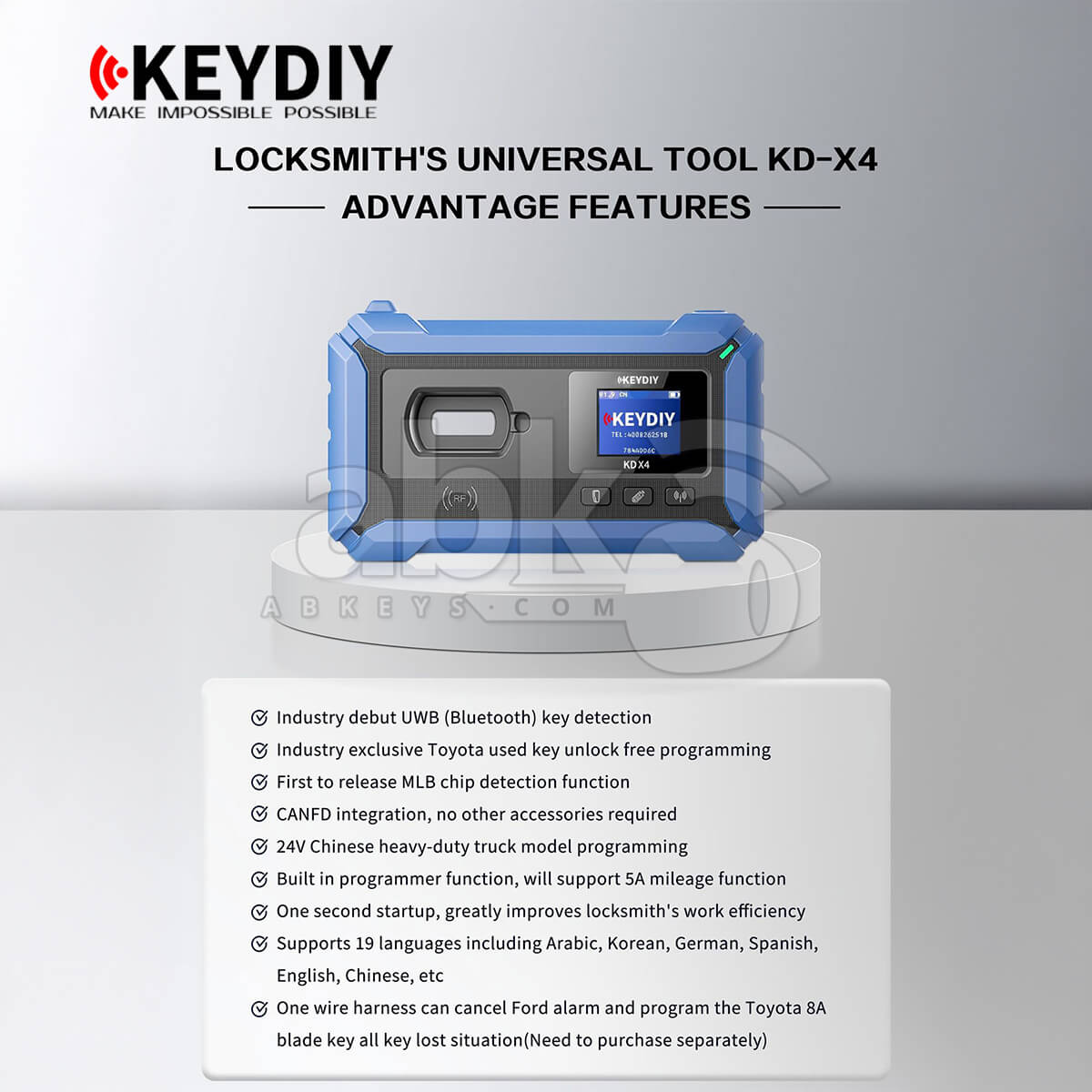 KEYDIY KD-X4 Key Programmer & Remote OBD Key Programmer |ABKEYS