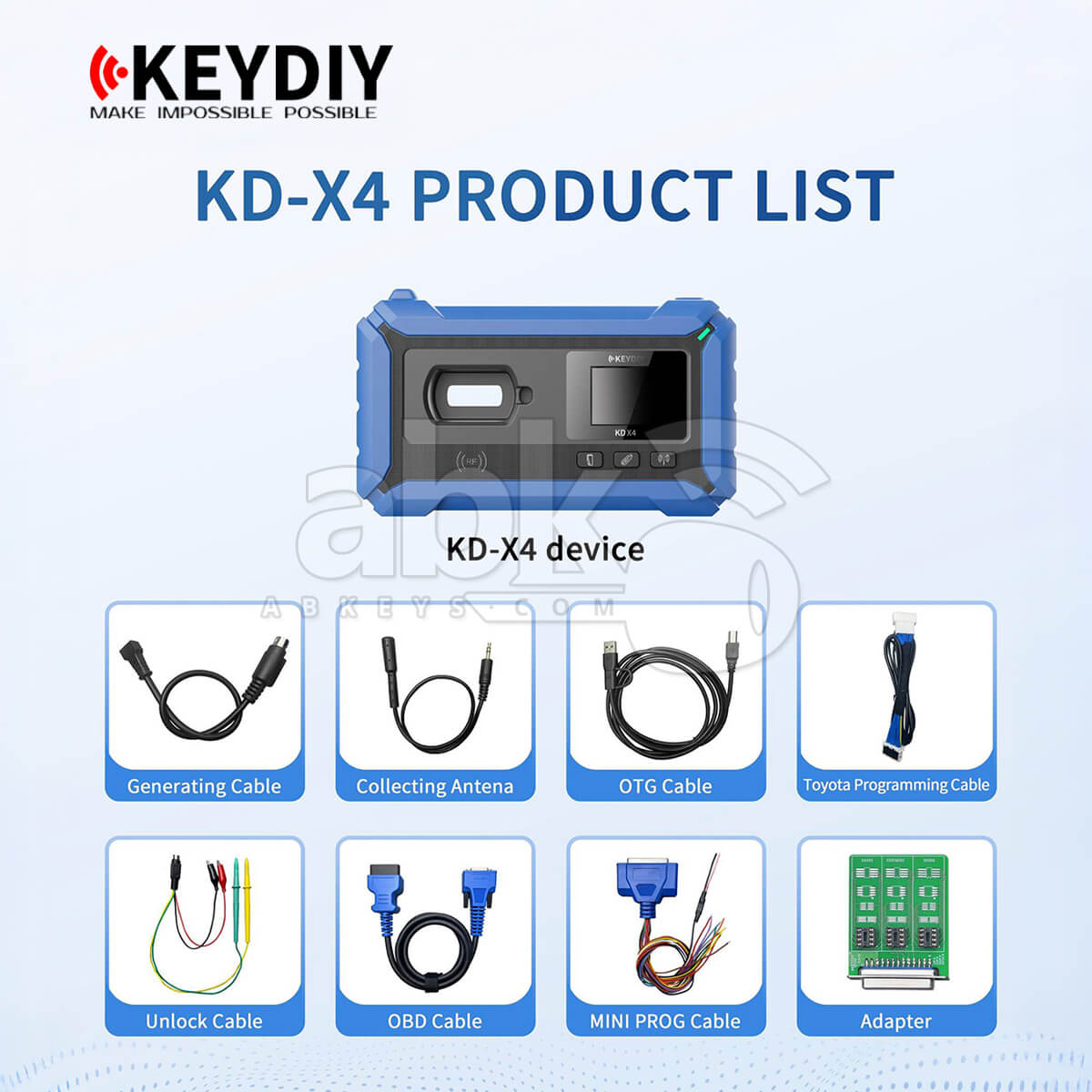 KEYDIY KD-X4 Key Programmer & Remote OBD Key Programmer |ABKEYS