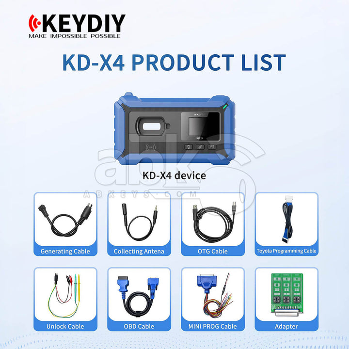 KEYDIY KD-X4 KDX4 Key Programmer & Remote Generator OBD Key Programmer - ABK-5500 - ABKEYS.COM