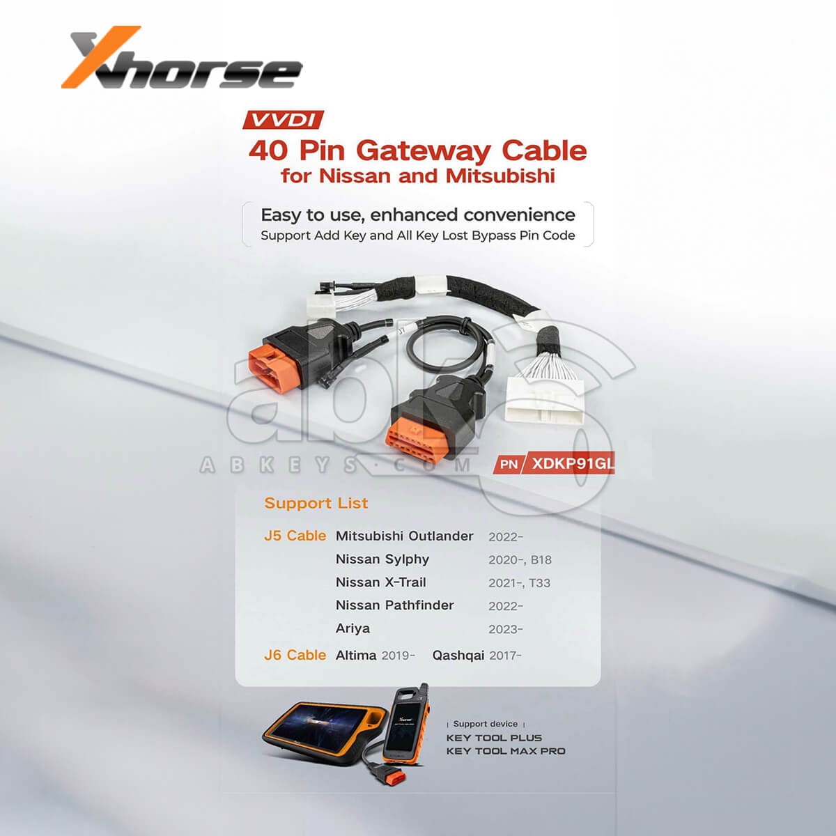 Xhorse XDKP91GL Nissan 40 PIN Gateway Adapter for Nissan and Mitsubishi AKL by OBD XDKP91GL