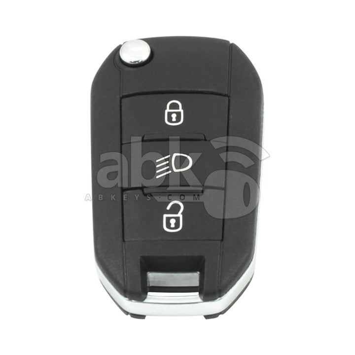 Citroen C3 C5 2016-2022 Flip Remote 3Buttons 1617021580 433MHz HU83 - ABK-5676 - ABKEYS.COM