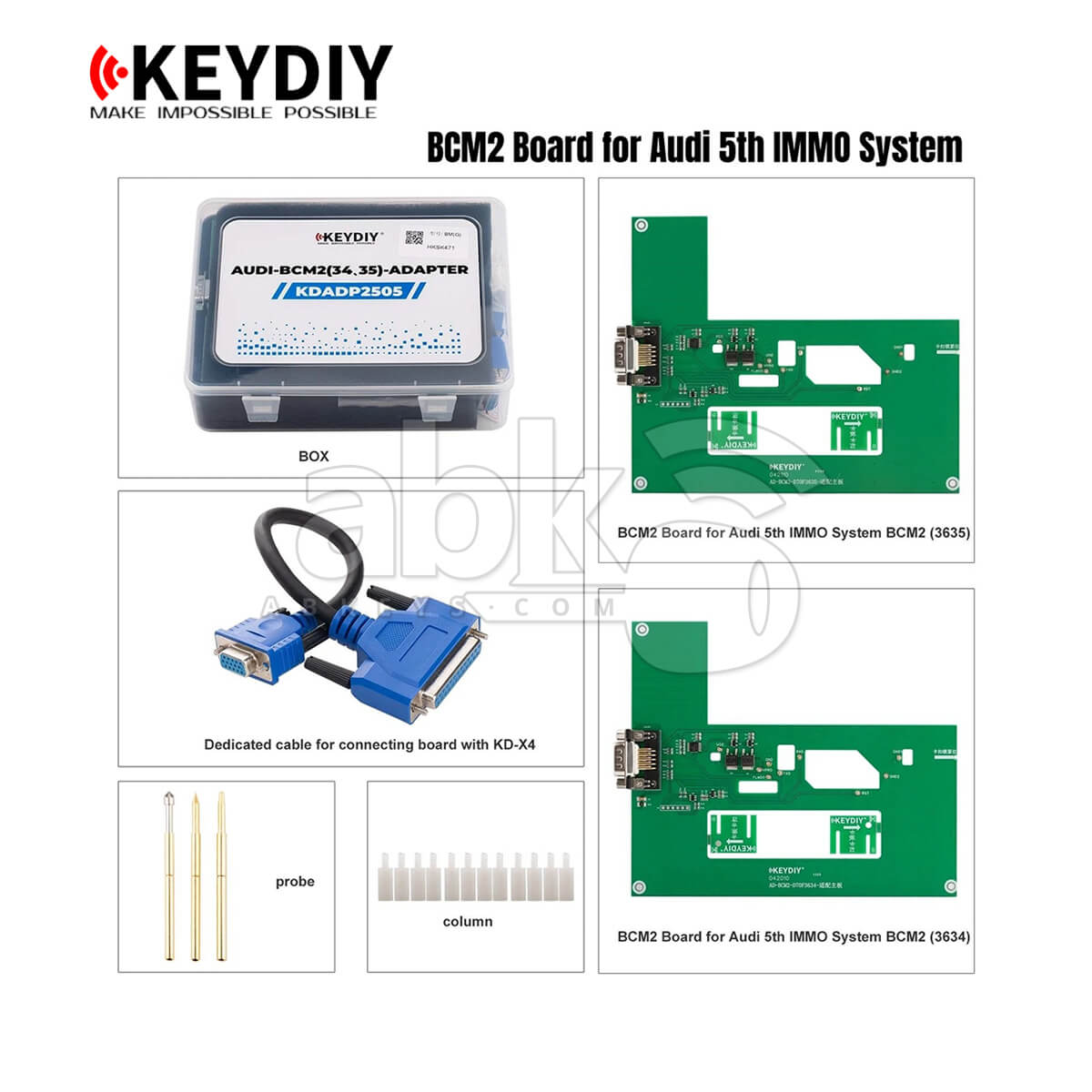 KeyDiy Audi BCM2 Solder Free Adapter for Audi 5th IMMO System BCM2 used for KD-X4 (3634 3635) KDADP2505 KDADP2505