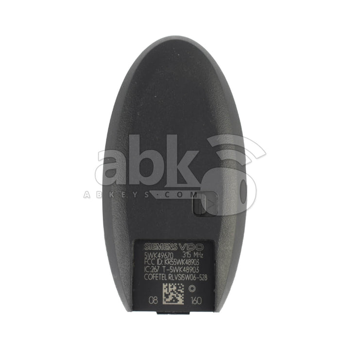 Genuine Nissan Altima Maxima 2007+ Smart Key 4Buttons 285E3-JA02A 315MHz KR55WK48903 - ABK-603 -
