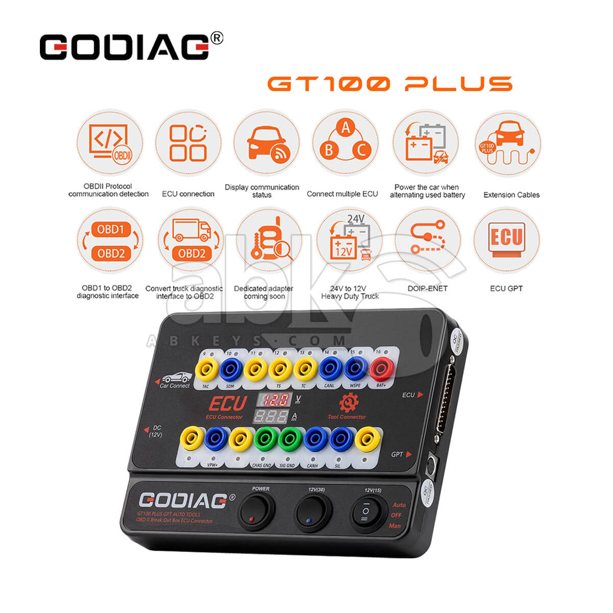 GODIAG GT100 PLUS GPT ENET DOIP 24V 12V Ferramentas Automáticas Caixa de Ruptura OBDII Conector ECU Leitura Escrita ECU
