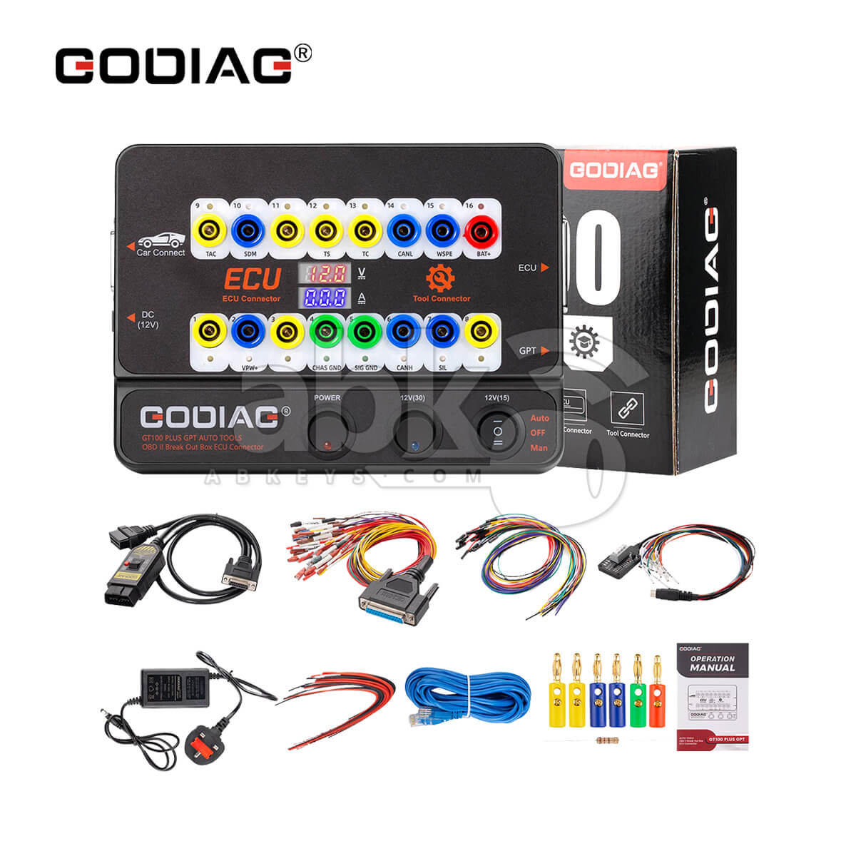 GODIAG GT100 PLUS GPT ENET DOIP 24V 12V Ferramentas Automáticas Caixa de Ruptura OBDII Conector ECU Leitura Escrita ECU