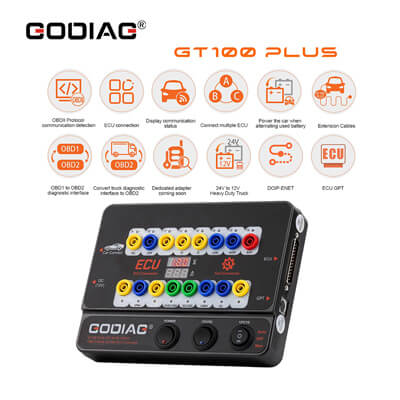 GODIAG GT100 PLUS GPT ENET DOIP 24V-12V Автоматические Инструменты Коммутационная Коробка OBDII Разъем ECU Чтение Запись ECU