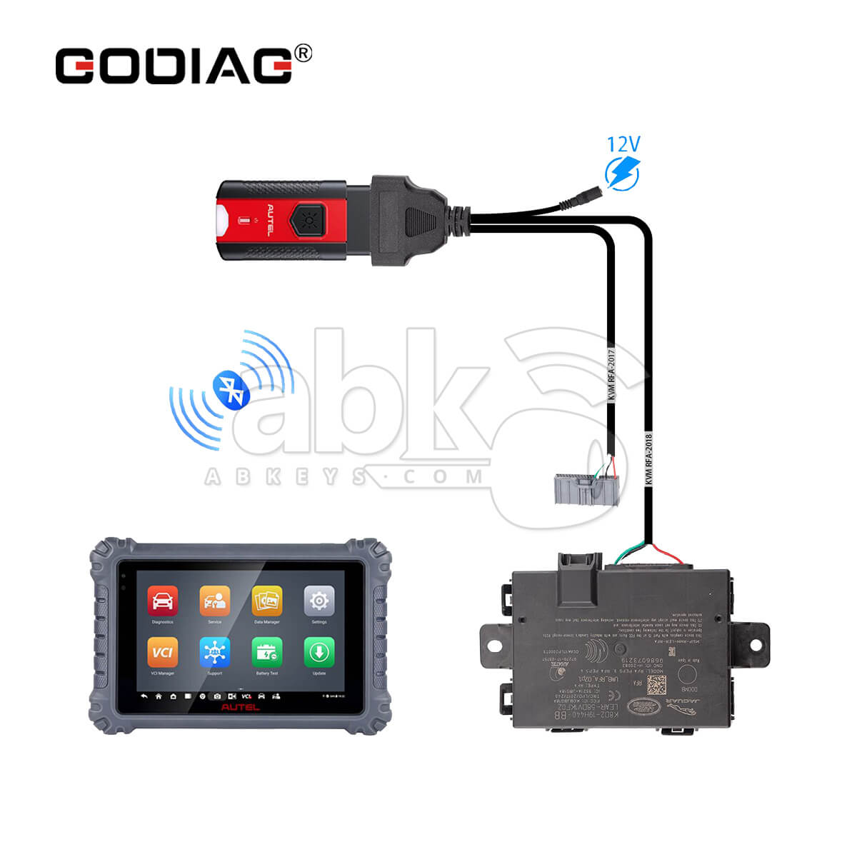 Câble de Test de Programmation GODIAG Jaguar Land Rover 2015 2025 JLR KVM RFA