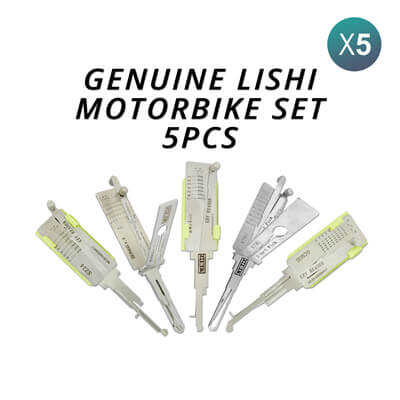 Genuine Lishi Motorbikes Kit of 5 Pick / Decoder Tools - ABK-666-GLISHI-MOTORBIKE-PK - ABKEYS.COM