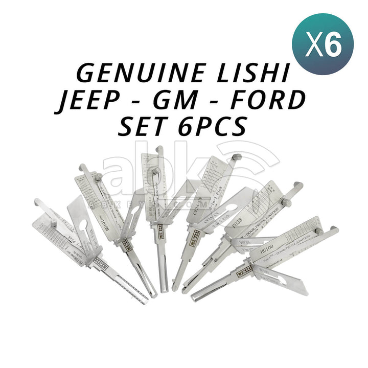 Genuine Lishi American Cars Kit of 6 Pick / Decoder Tools - ABK - 666 - GLISHI - USA - PK ABKEYS.COM