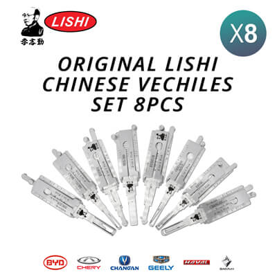 Original Lishi Chinese Cars Kit of 8 Pick / Decoder Tools |ABKEYS