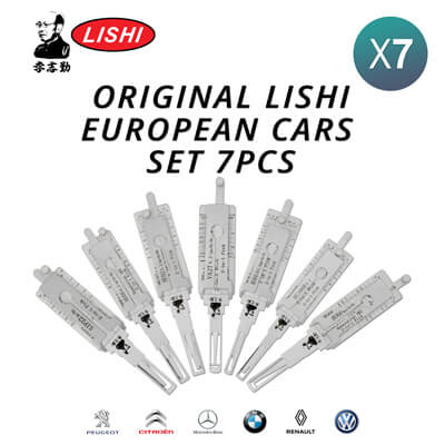 Original Lishi European Cars Kit of 7 Pick / Decoder Tools With Free Shipping