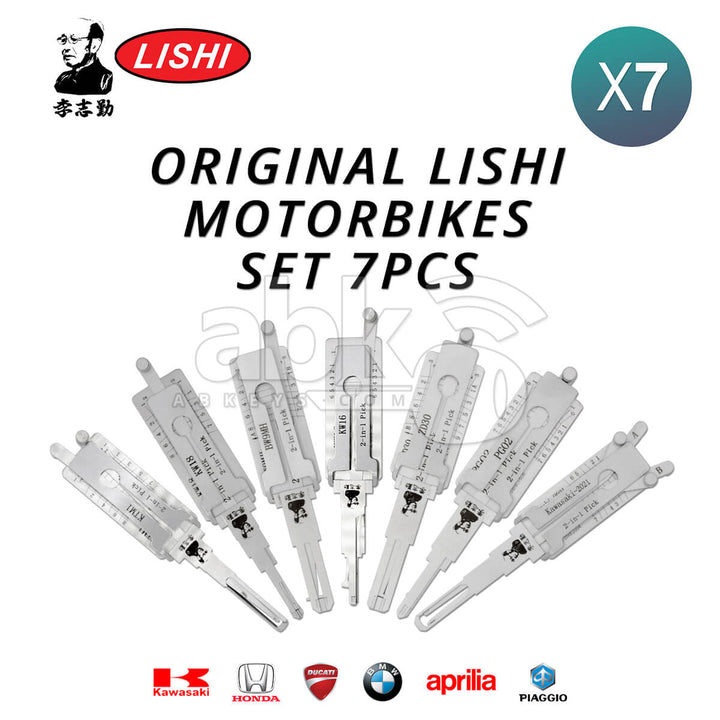 Original Lishi Motorbikes Kit of 7 Pick / Decoder Tools With Free Shipping
