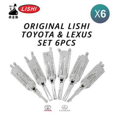 Original Lishi Toyota Kit of 6 Pick / Decoder Tools With Free Shipping - ABK-666-OLISHI-TOY-PK