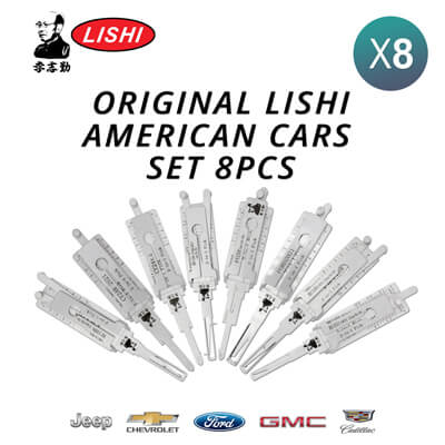 Original Lishi American Cars Kit of 8 Pick / Decoder Tools With Free Shipping