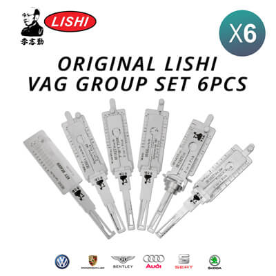Original Lishi VAG Group Kit of 6 Pick / Decoder Tools With Free Shipping - ABK-666-OLISHI-VAG-PK