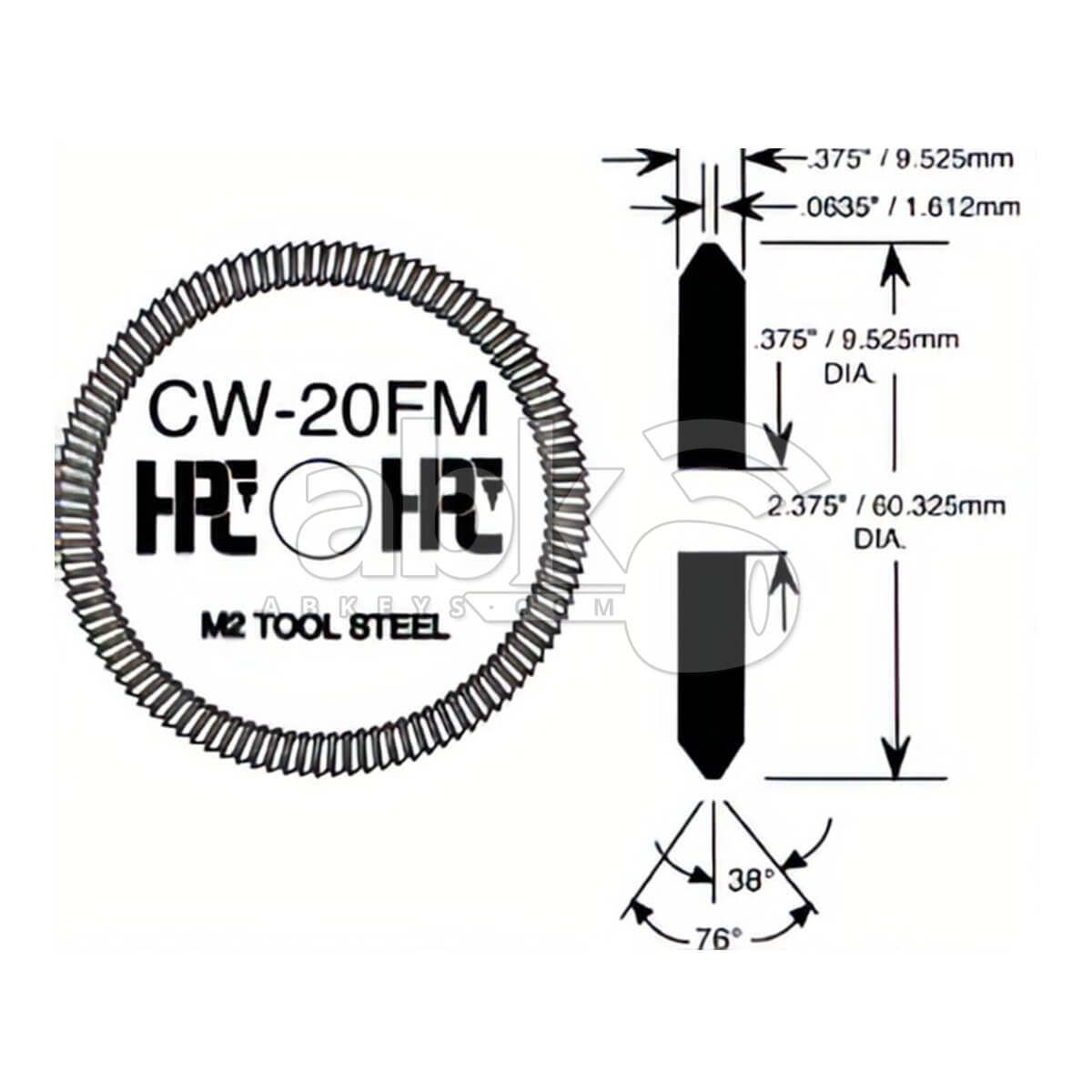 HPC CW-20FM Cutter For HPC 1200 Series Machines CW-20FM - ABK-66 - ABKEYS.COM