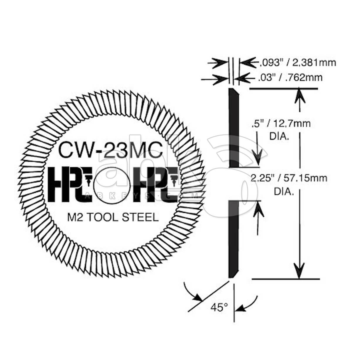 HPC CW 23MC Cutter for HPC Speedex 9160MC & 9180MC CW 23MC   ABK 67   ABKEYS