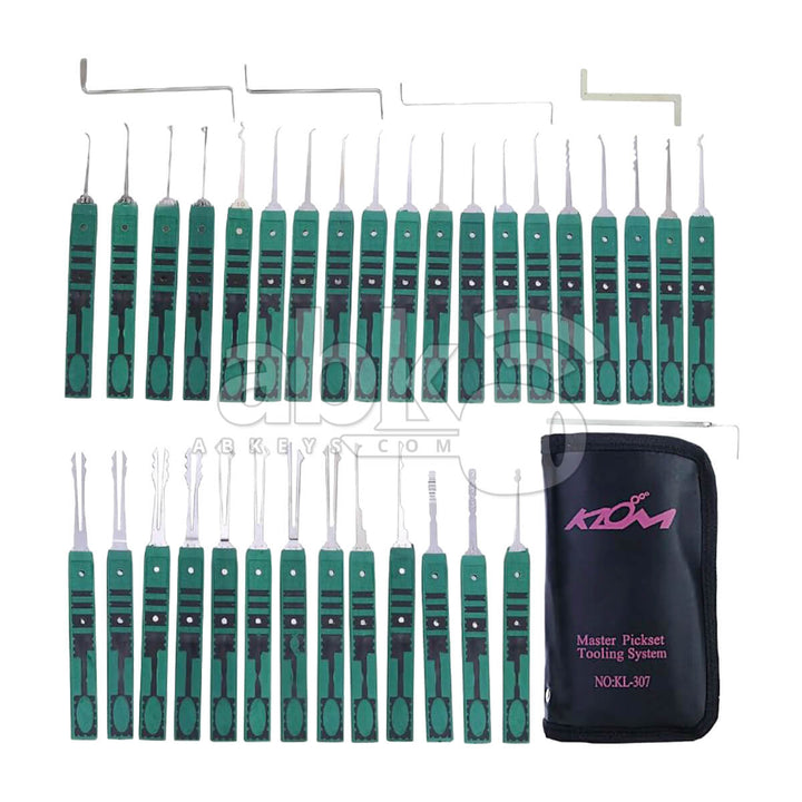 Klom Lock Picking Tools Set - Locksmith Pick Kit 32Pcs With Case - ABK-939 - ABKEYS.COM