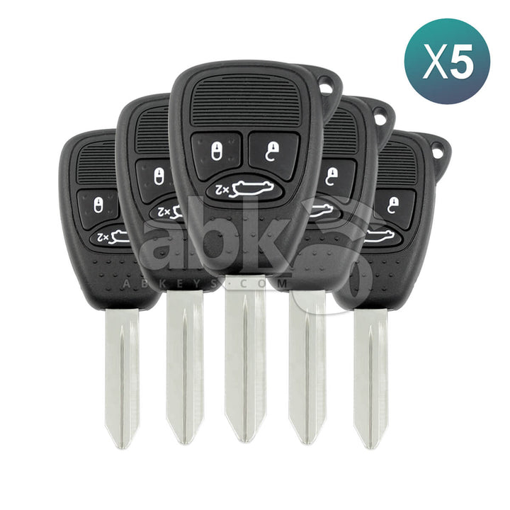 Jeep Dodge Key Head Remote 3Buttons 433MHz CY22 5Pcs Bundle - ABK-992-OFF5 - ABKEYS.COM